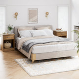 FOTOSOK Nightstand Set of 2, 2-Tier Side Table with Drawer and Storage Shelf, Bedside Table End Table, Modern Night Stand for Bedroom, Home Office,Wooden Grain FOTOSOK