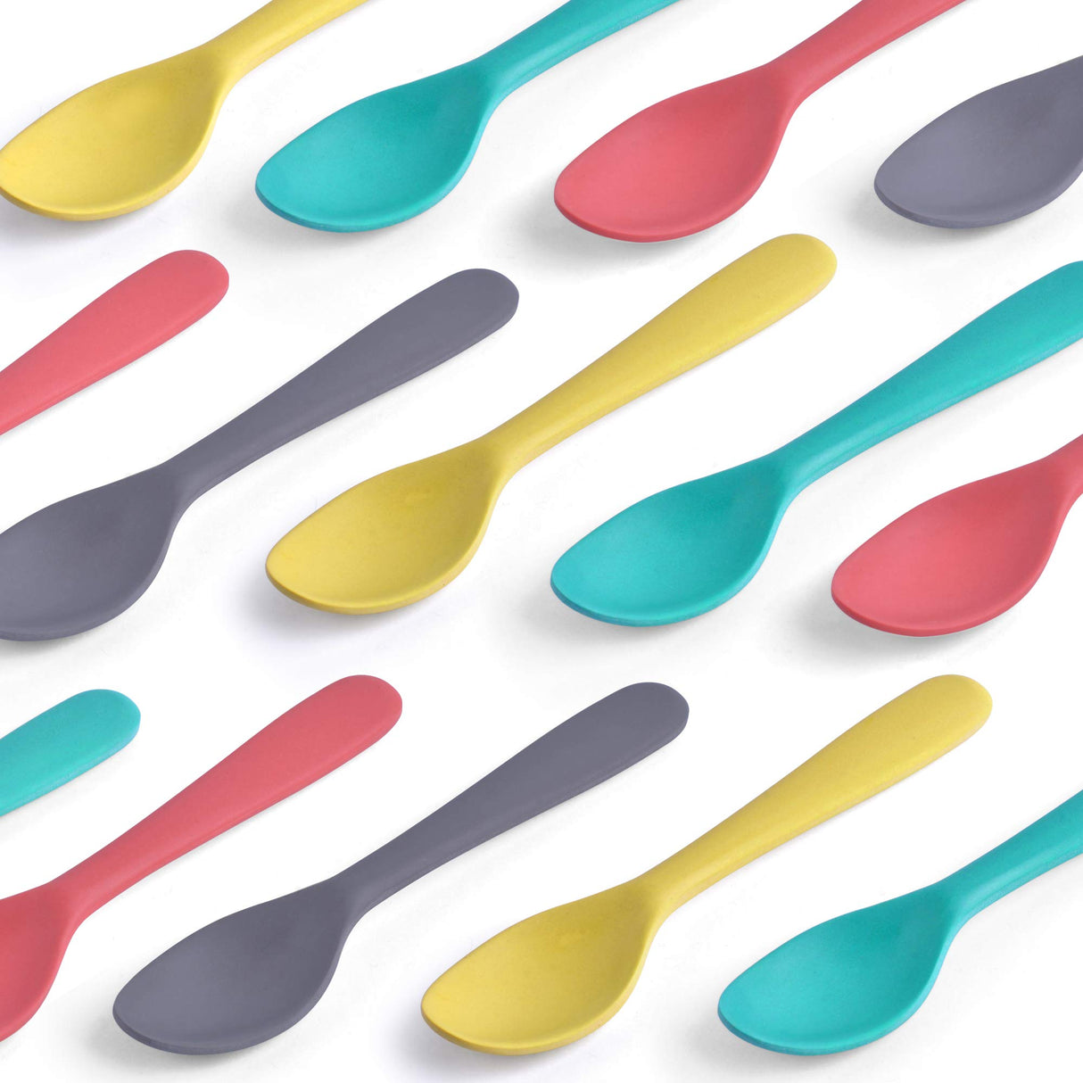 GET FRESH Bamboo Kids Spoons Set – 4-pack Colorful Bamboo Kids Cutlery for Everyday Use – Reusable Bamboo Fiber Kids Spoons for Baby Feeding – Large Bamboo Utensils for Toddlers and School Children GET FRESH