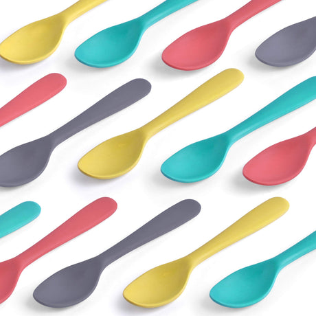 GET FRESH Bamboo Kids Spoons Set – 4-pack Colorful Bamboo Kids Cutlery for Everyday Use – Reusable Bamboo Fiber Kids Spoons for Baby Feeding – Large Bamboo Utensils for Toddlers and School Children GET FRESH