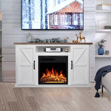 R.W.FLAME Fireplace TV Stand for 50 Inch TV, Modern Entertainment Center with 20" Electric Fireplace, TV Console with Open Shelves for Living Room and Bedroom, 48 Inch, Walnut R.W.FLAME