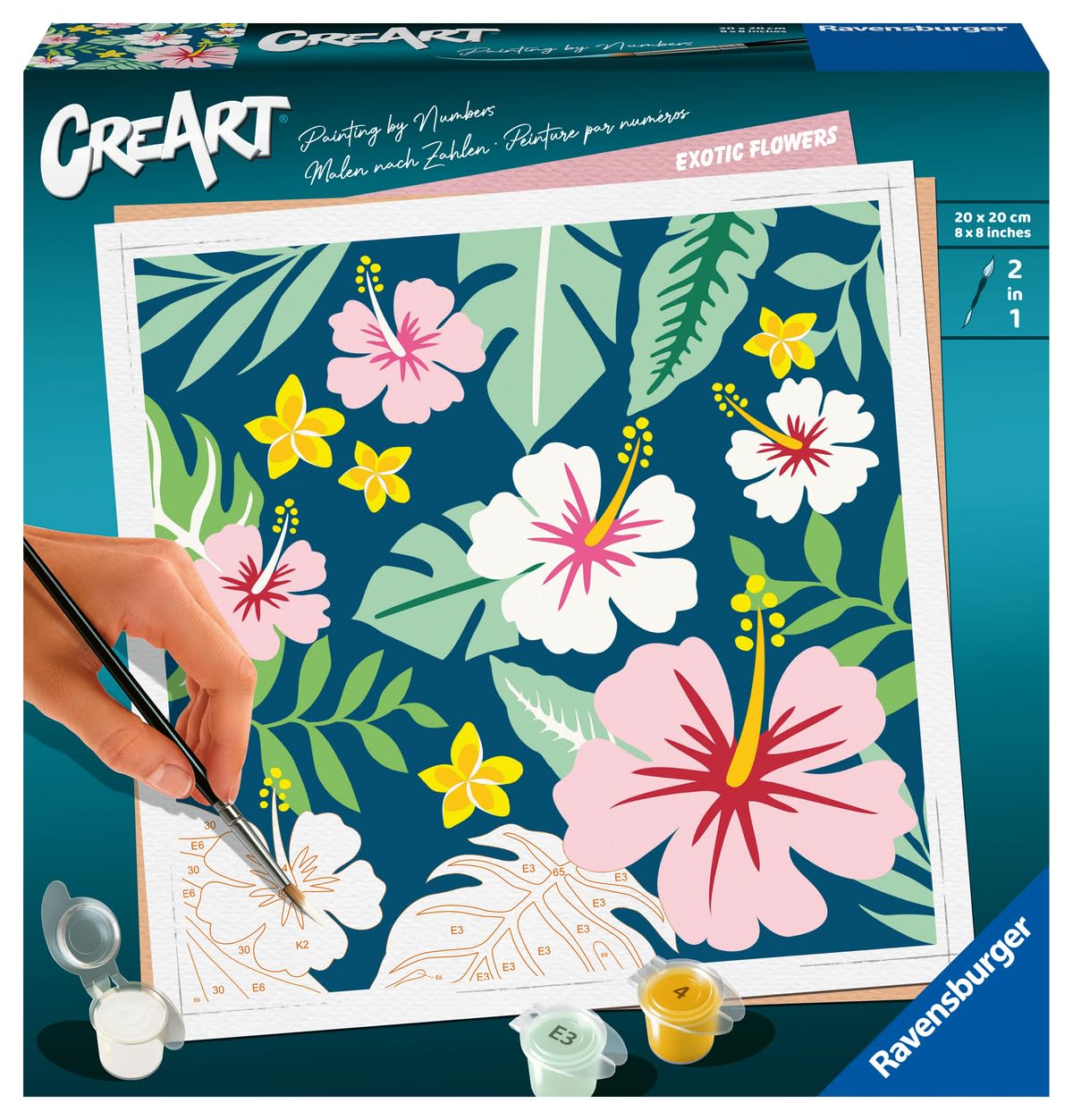 Ravensburger CreArt Exotic Plants Paint by Numbers Kit for Adults - 23518 - Painting Arts and Crafts for Ages 12 and Up Ravensburger