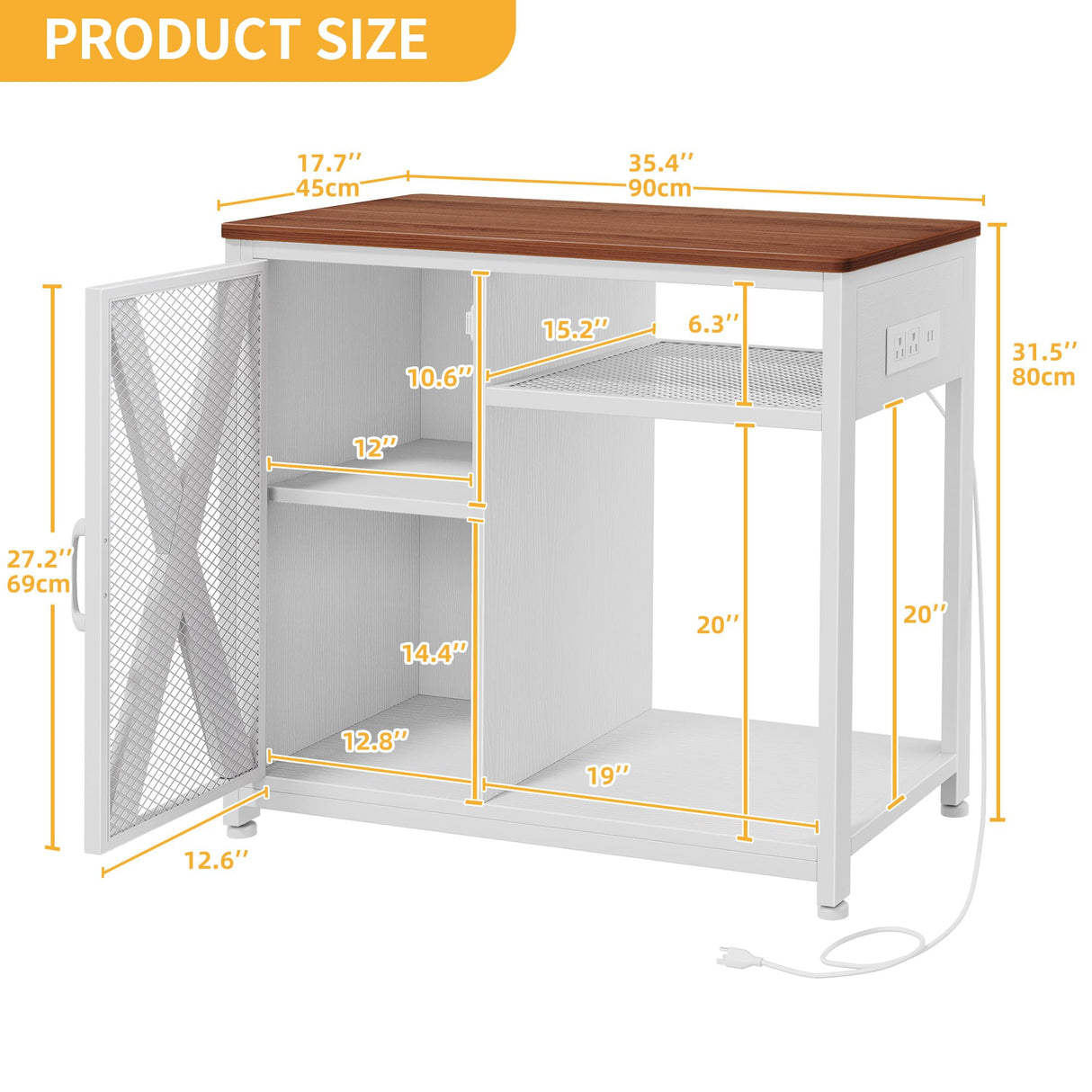 DWVO 40-50 Gallon Aquarium Stand with Power Outlets & LED Light, Cabinet for Fish Tank Accessories Storage - Metal Fish Tank Stand Suitable for Turtle Tank, Reptile Terrarium, 660LBS Capacity, White DWVO
