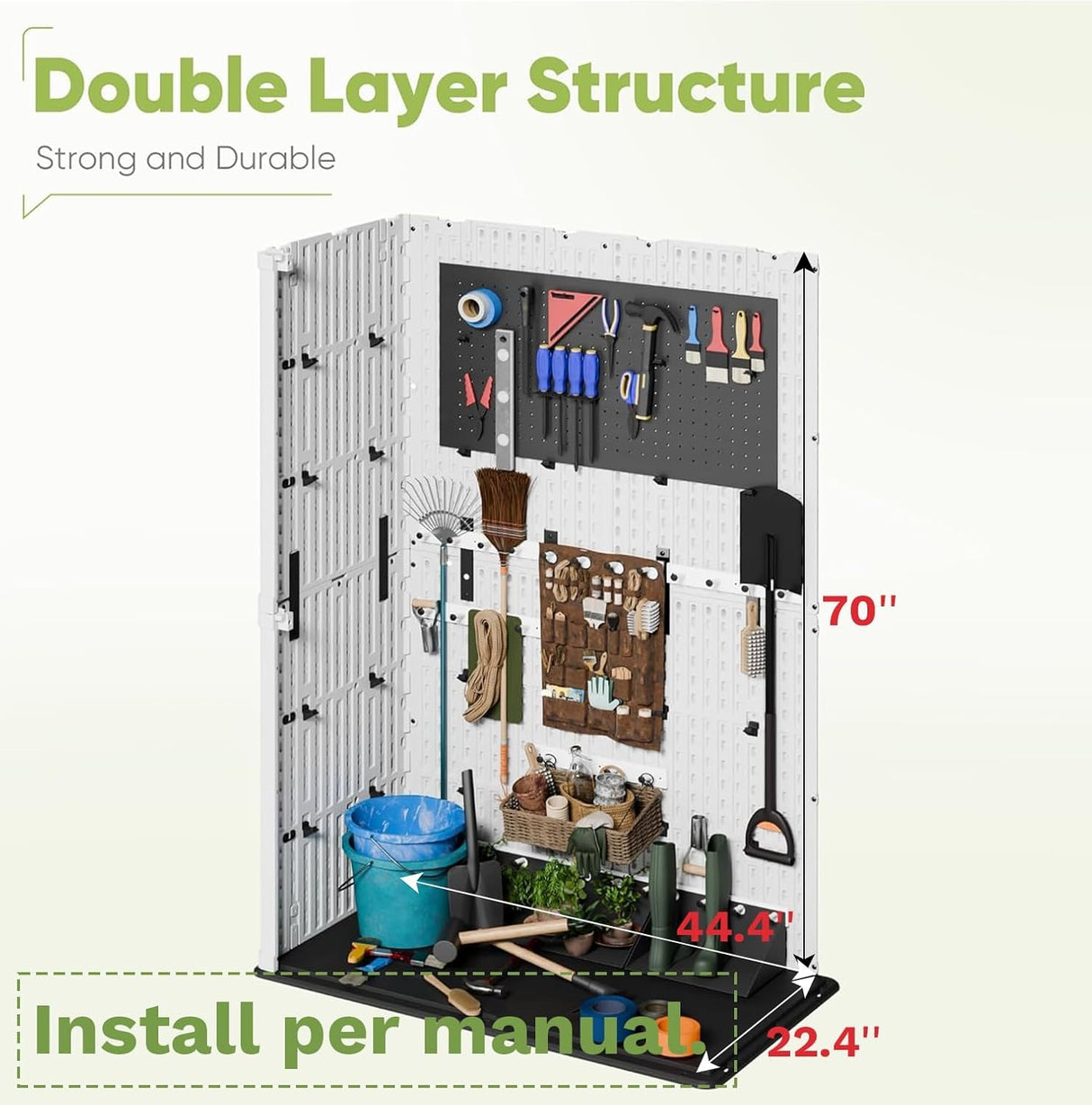 Devoko 50 Cu Ft Outdoor Storage Cabinet - Waterproof Vertical Shed for Patio, Garden & Deck, Heavy-Duty Tool Storage Box for Cushions, Accessories & Equipment, Durable & Weather-Resistant (White) Devoko