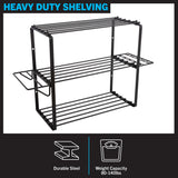 Power Tool Organizer - 4-Tier Garage Shelving Unit with 140lb Max Capacity - Wall Mount Garage Storage System for Tools by Stalwart Stalwart