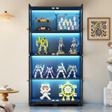walkclpck 4 Tier Curio Display Case, Display Cabinet with Acrylic Door, 65“Transparent Curio Case, Organizers Rack & Display Shelf, Kids Bookcase for Bedroom, Office, Playroom, Living Room. walkclpck