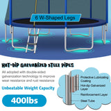 Giantex Trampoline, 12/14/15/16FT Outdoor Recreational Trampoline w/Enclosure Net, Non-Slip Ladder & Basketball Hoop, ASTM Approved, Combo Bounce Outdoor Trampoline for Adults Kids (16FT) Giantex