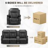 YONISEE Modern Recliner Sofa Set - 3 Seat Sofa & 1PC Swivel Recliner Chairs with Heat & Massage for Living Room (3+1) YONISEE