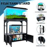 YEMOO Aquarium Stand 20-29 Gallon, 29 Gallon Fish Tank Stand with Aquarium Tools Organizer, 3 Tier Breeder Tank Stand with Storage Cabinet, Heavy Duty Metal Frame for 20 - 29 Gallon Long Aquarium YEMOO