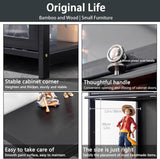 iusyugh 5-Tier Display Cabinet with Acrylic Glass Door, 65.5" High Display Case, Transparent Curio Cabinet&Bookcase for Collectibles, Toys, Books, for Playroom, Bedroom, Study Room (Black flip Door) iusyugh