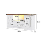 Maupvit Farmhouse TV Stand for 65 Inch TV, Television Stands with Drawers, TV Console with Storage, 58.3" TV Cabinets,Modern Entertainment Center for Living Room Bedroom,White Maupvit