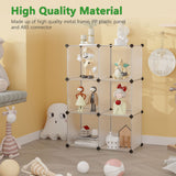 C&AHOME Cube Storage Organizer, 6-Cube Shelves Units, Closet Cabinet, DIY Plastic Modular Book Shelf, Ideal for Bedroom, Living Room, Office, 36.6" L x 12.4" W x 36.6" H Translucent White SBTM3506A C&AHOME