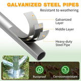 VINGLI Large Metal Chicken Coop, Spacious Chickens Poultry Cage with Waterproof & Anti-UV Cover, Duck Rabbit Walk-in Chicken Pen Outdoor (6.5 x 9.8 x 6.5 ft) VINGLI