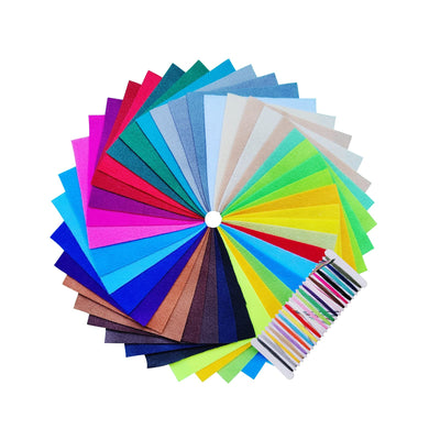 Jtnohx Stiff Felt Sheets, Felt Fabric for Embroidery Handwork, 40 Colors Craft Sheets 8 x12 inches for DIY and Sewing, Fabric Square for Crafts Party Decorations