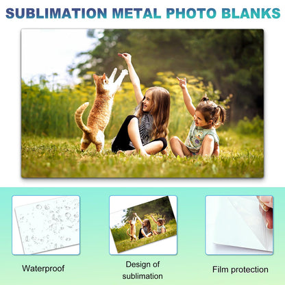 10 Pcs 6''x8'' Aluminum Sublimation Metal Photo Blanks, Metal Sublimation Blank Sign 0.45mm Thick Photo Sign Blank