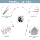 Froggod 4.5-Inch Aluminum Lace Interchangeable Circular Knitting Needle Set, Sizes US 1, 1.5, 2, 2.5, 4, 5, 6, 7 Interchangeable Knitting Needles Lace-Tip with 4 Assorted Cables with Project Bag Froggod