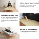 EMOOR Earth-Natural Wood Slatted & Tatami Twin Bed Frame with Adjustable Heights for Japanese Futon Mattress EMOOR