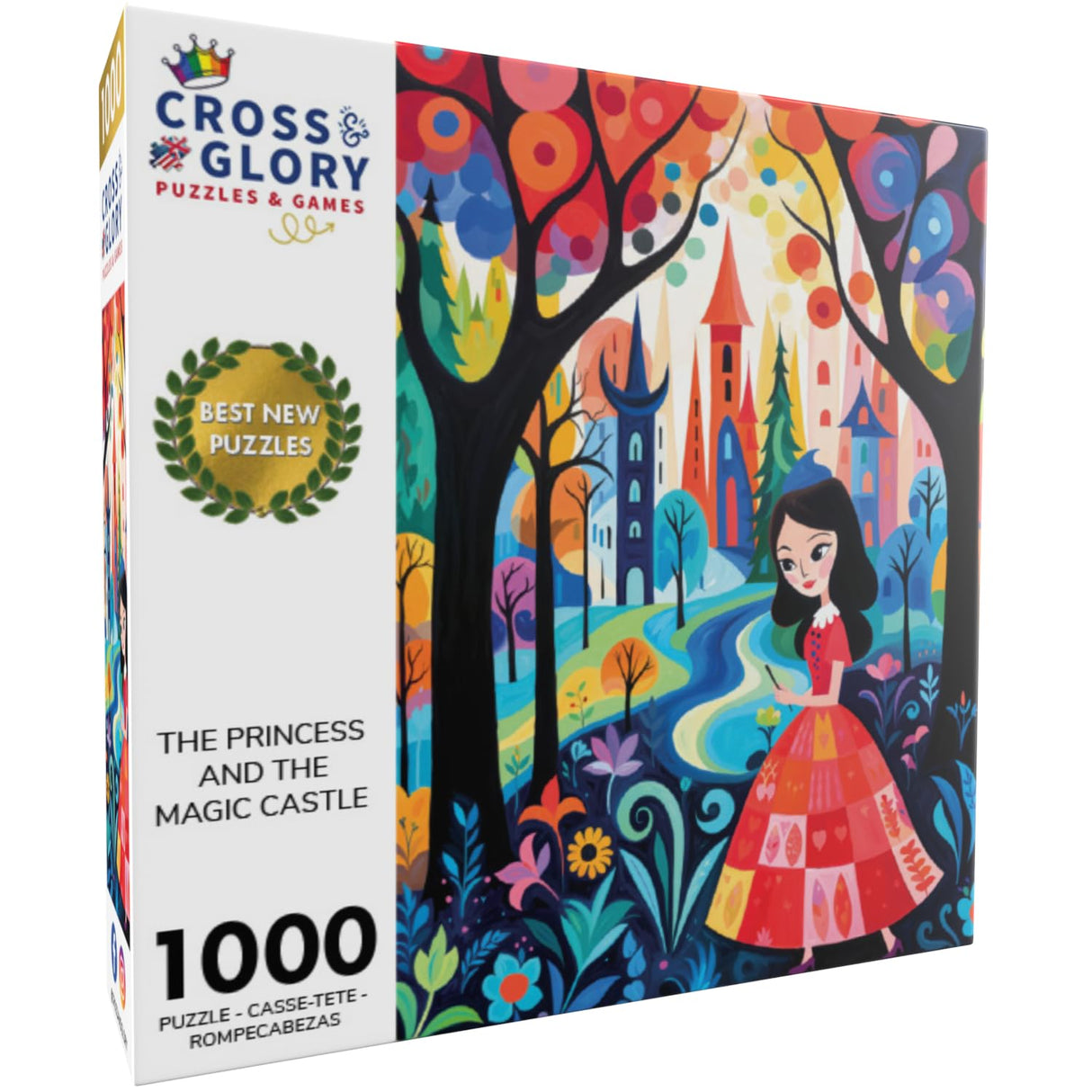 Cross & Glory - The Princess and The Magic Castle - 1000 Piece Jigsaw Puzzle for Adults | Vibrant Fairytale Artwork | Premium Satin Finish | Ideal for Puzzle Lovers & Family Nights Cross & Glory