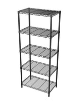 SINGAYE 5 Tier Storage Rack Wire Shelving Unit Storage Shelves Metal for Kitchen Laundry Pantry Closet 1000 Lbs Capacity 23.6" L x 14" W x 59.1" H Black SINGAYE