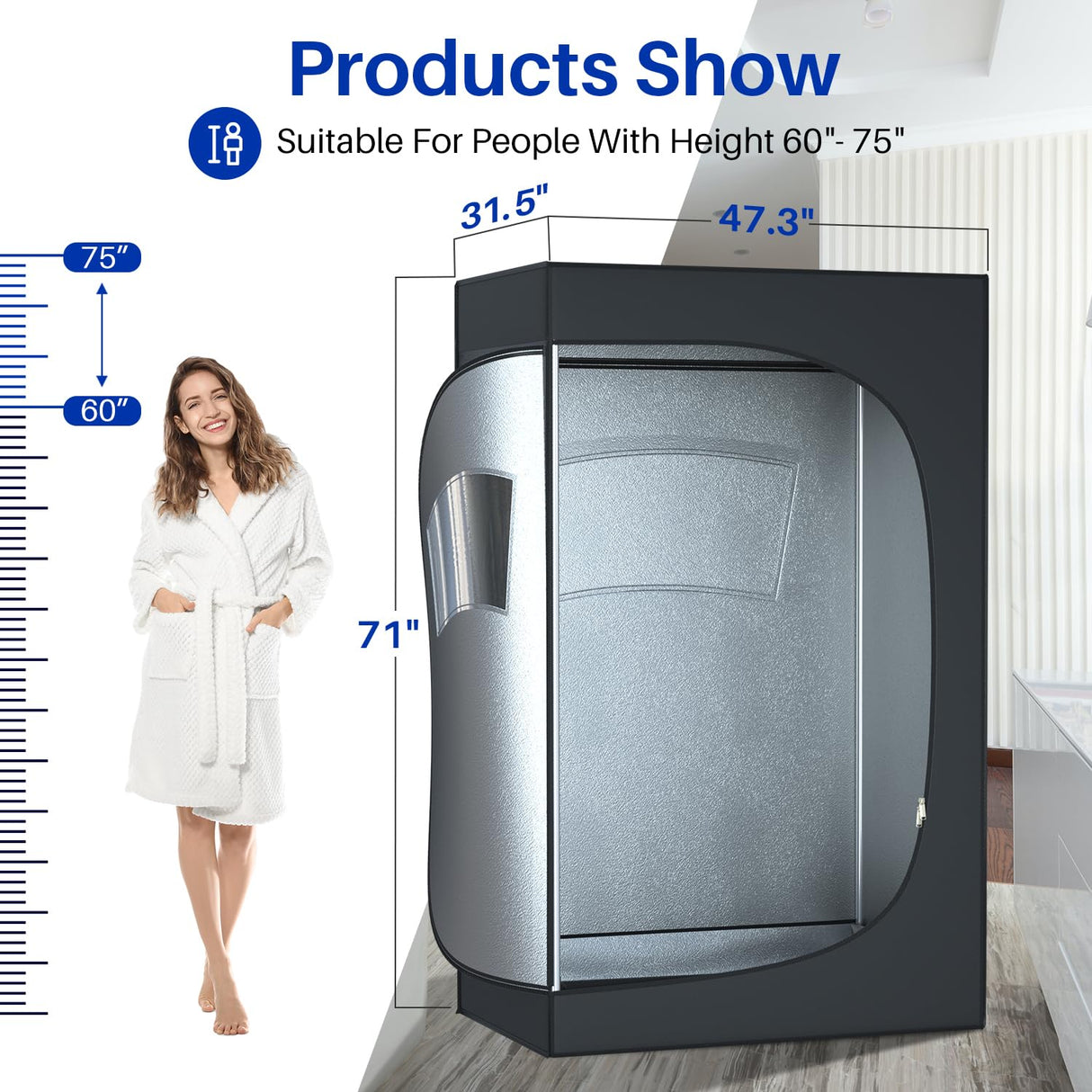 TOREAD 2-Person Full Body Portable Steam for Home, 1 or 2 Person Foldable Sauna, 600D Canvas, Indoor Sauna Tent for Relaxation with 4.1L 1000W Steam Generator（70.9" x47.2 x31.5 ） TOREAD