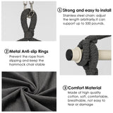 Y- STOP Hammock Chair Hanging Rope Swing, Max 500 Lbs, 2 Cushions Included, Large Macrame Hanging Chair with Pocket, Cotton Weave for Superior Comfort, Durability (Dark Grey) Y- STOP