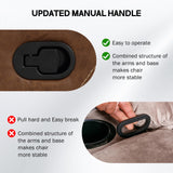 EBELLO Manual Recliner Chair, Faux Leather Single Reclining Sofa Chair with Overstuffed Armrest and Headrest, for Living Room, Bedroom Furniture, Meeting Room, Bright Brown EBELLO