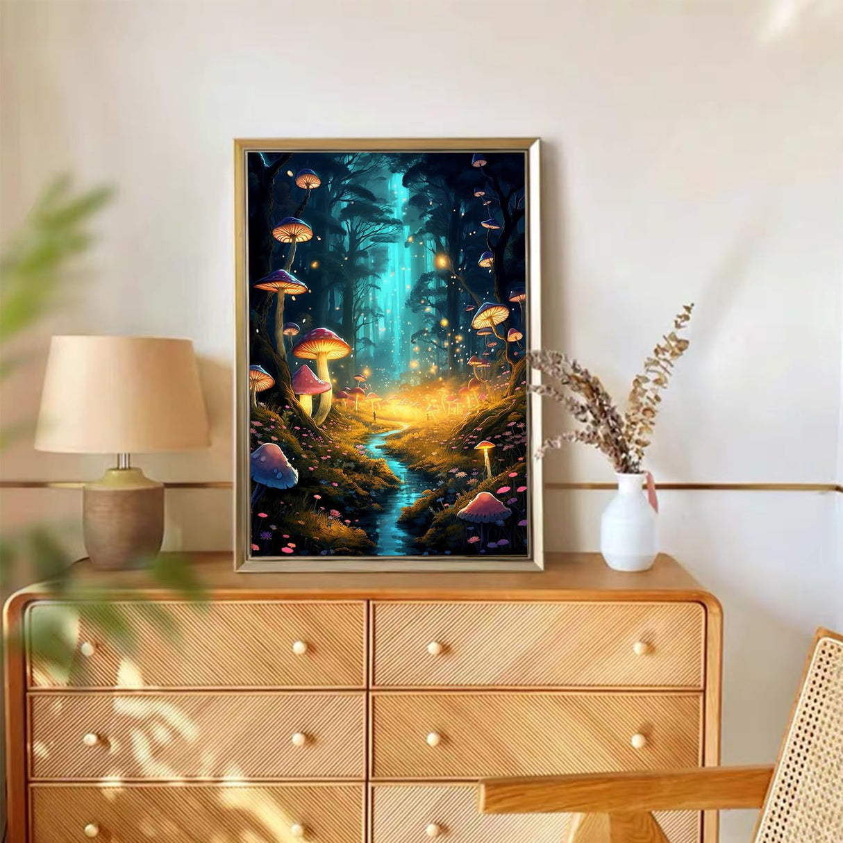 Ycydilirab Enchanted Glow Forest Diamond Painting for Adults-Diamond Art for Adult Beginners,Mushroom Gem Painting Crafts for Adults Home Wall Decor,DIY 5D Gem Art Perfect for Relaxation 12x16inch Ycydilirab