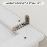 LIKIMIO 3 Doors Armoire Wardrobe Closet with Mirror, 2 Shoe Racks, 70" H Wooden Bedroom Armoires with 2 Drawers and Adjustable Shelves, Freestanding Closet Storage Cabinet with Hanging Rail, White LIKIMIO