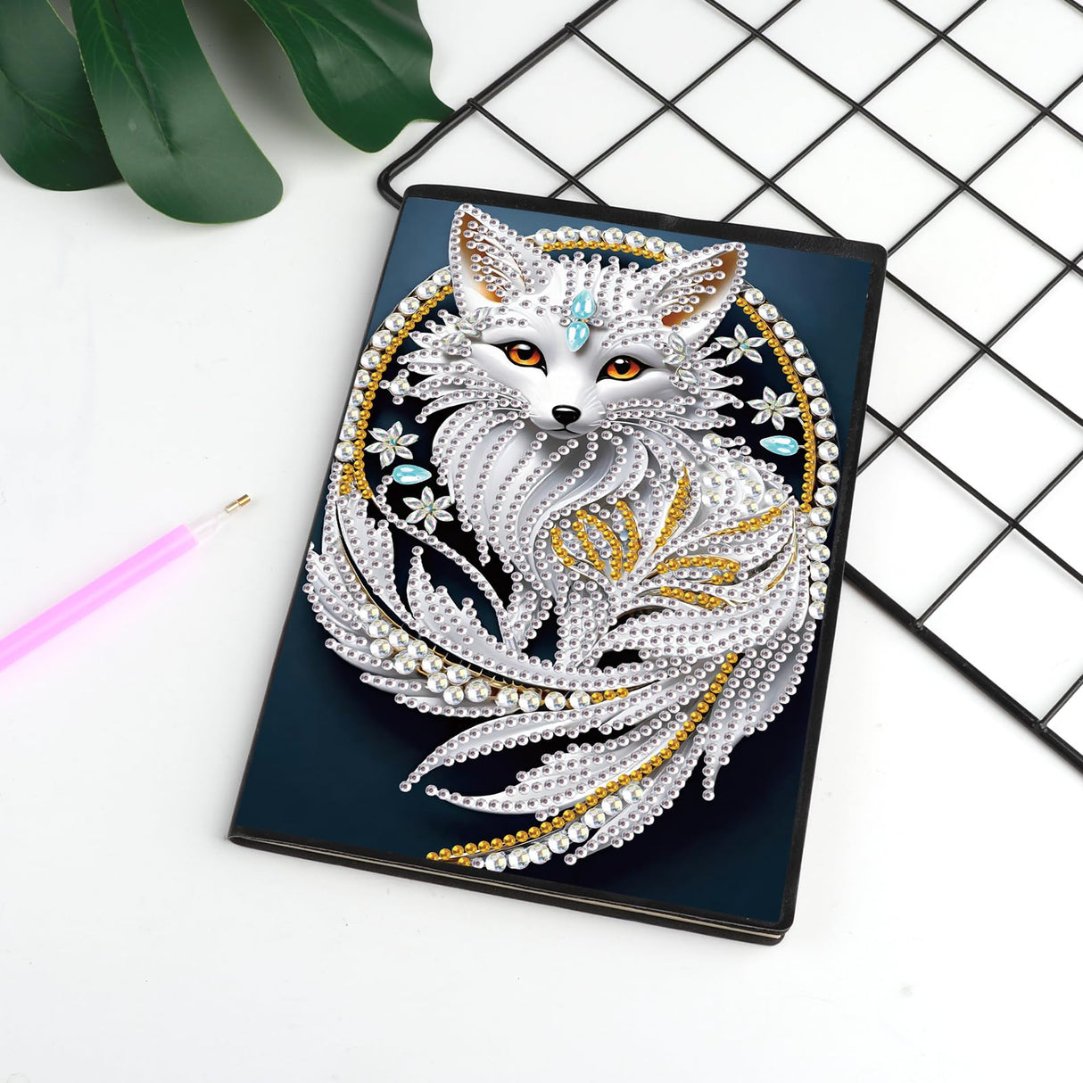 DCIDBEI Diamond Painting Notebooks A5 Blank Painting by Numbers Adults Diary Diamond Art Notebooks Craft Set Diamond Painting Beginners Gifts Journal Book Sketchbook Fox Dream Catcher Journal DCIDBEI