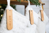 Small Christmas Stocking Tags | Engraved Stocking Name Tags | Personalized Stocking Tags | Family Name Tags Wooden | Stocking Gift Tag WoodArtSupply