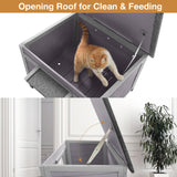 Outdoor Cat House Feral Cat Enclosure, Small Pet House Bunny Cage Outside, Rainproof Cat House GUTINNEEN