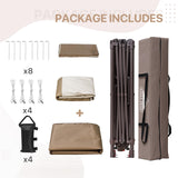 EAGLE PEAK 13x13 Pop Up Gazebo with 4 Wall Panels, Easy Up Canopy for Patio and Backyard, Easy Set up Outdoor Gazebo (Beige/Brown) EAGLE PEAK