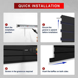 Ginchain 4'H x 8'W Slatwall Panel Garage Wall Organizer with 14 Hooks, Heavy Duty Interlocking Slat Wall Paneling Sheets, Garage Slatwall for Tool Organization Mounted Storage Systems Black Ginchain