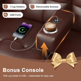 VAFEAFO Loveseat Recliner, Oversized Massage Reclining Sofa Heavy Weight Capacity, RV Love Seat Chair Clearance with Storage, Cup Holders, Wall Hugger Couches for Living Room VAFEAFO