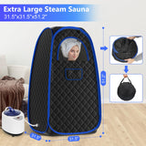 X-Vcak Foldable Steam Sauna, Portable Sauna for Home, Sauna Tent Sauna Box with 2.6L Steamer, Remote Control, Folding Chair, 9 Levels X-Vcak