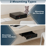 Z ZLJUAN Sliding Away Pistol Handgun Safe for Two Pistols,Quick Access Gun Safe with LCD Display of Time,Low Battery Warning,Unlock State,Drawer Safe for Nightstand Bedside Home Z ZLJUAN