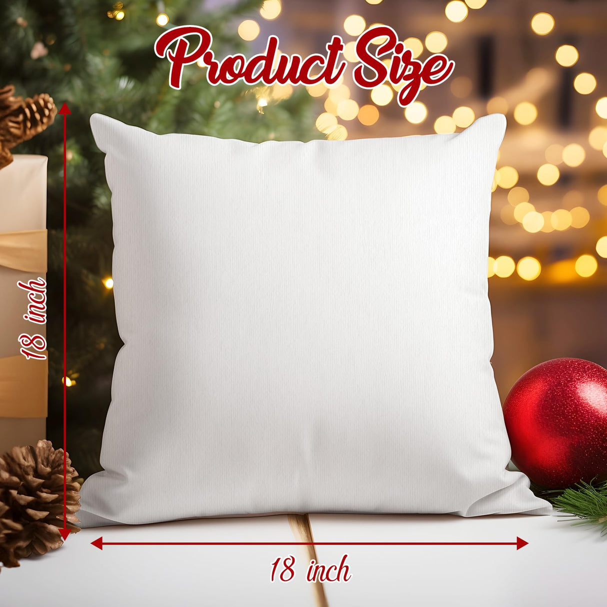 Brightown Red Christmas Pillow Covers 18x18 Set of 4 Christmas Decorations Winter Holiday Decor Throw Cushion Case for Home Couch Brightown