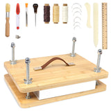 35 PCS Book Press Bookbinding Kit, 15.5" X 11.6" Large Wooden Bamboo Book Binding Tool, Portable Press Materials for Handmade DIY Flower Dezhier