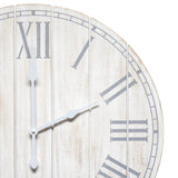 Elegant Designs HG2003-WWH Wood Plank 23" Large Coastal Rustic Wall Clock, White Wash Elegant Designs