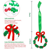 48 Sets Christmas Beaded Ornament Kit DIY Craft Bead Christmas Tree Hanging Decorations for Craft Wreath Holiday Party Xmas Tree Decor Gejoy