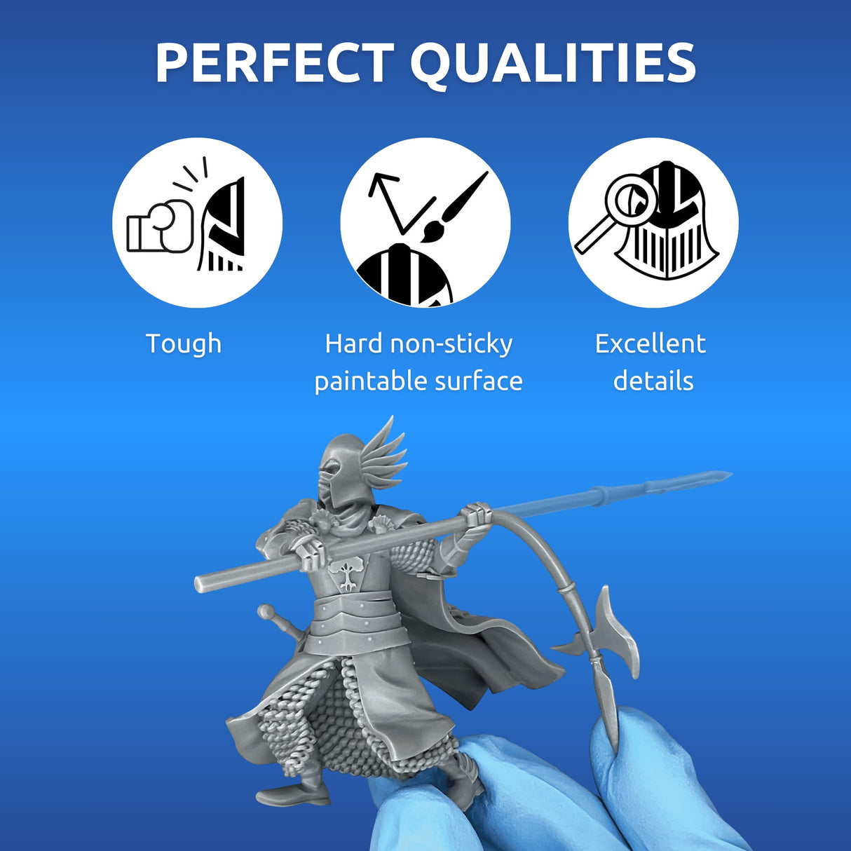 AmeraLabs TGM-7 3D Printer Resin for Tabletop Miniatures – Tough, High Resolution, Low Odor, Fast Curing 3D Printing Liquid for 4K/8K/12K LCD/DLP/SLA UV Resin 3D Printers (Grey, 5kg) AmeraLabs