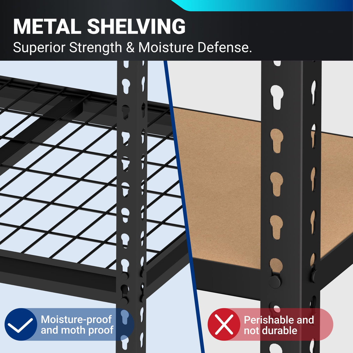 FLEXIMOUNTS Garage Shelving, Heavy Duty Shelving 2000 lbs, 5-Tier Garage Storage Shelves,Industrial Shelves for Heavy Tools and Equipment, 48" W x 24" D x 72" H FLEXIMOUNTS