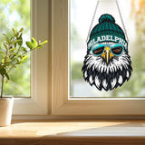 DIY Diamond Art Hanging Kit for Adult,Football Style Acrylic Diamond Art Painting Window Pendants Home Garden Wall Hanging Kits Hanging Ornament,Single Sided(Philadelphia Green) Weadatty