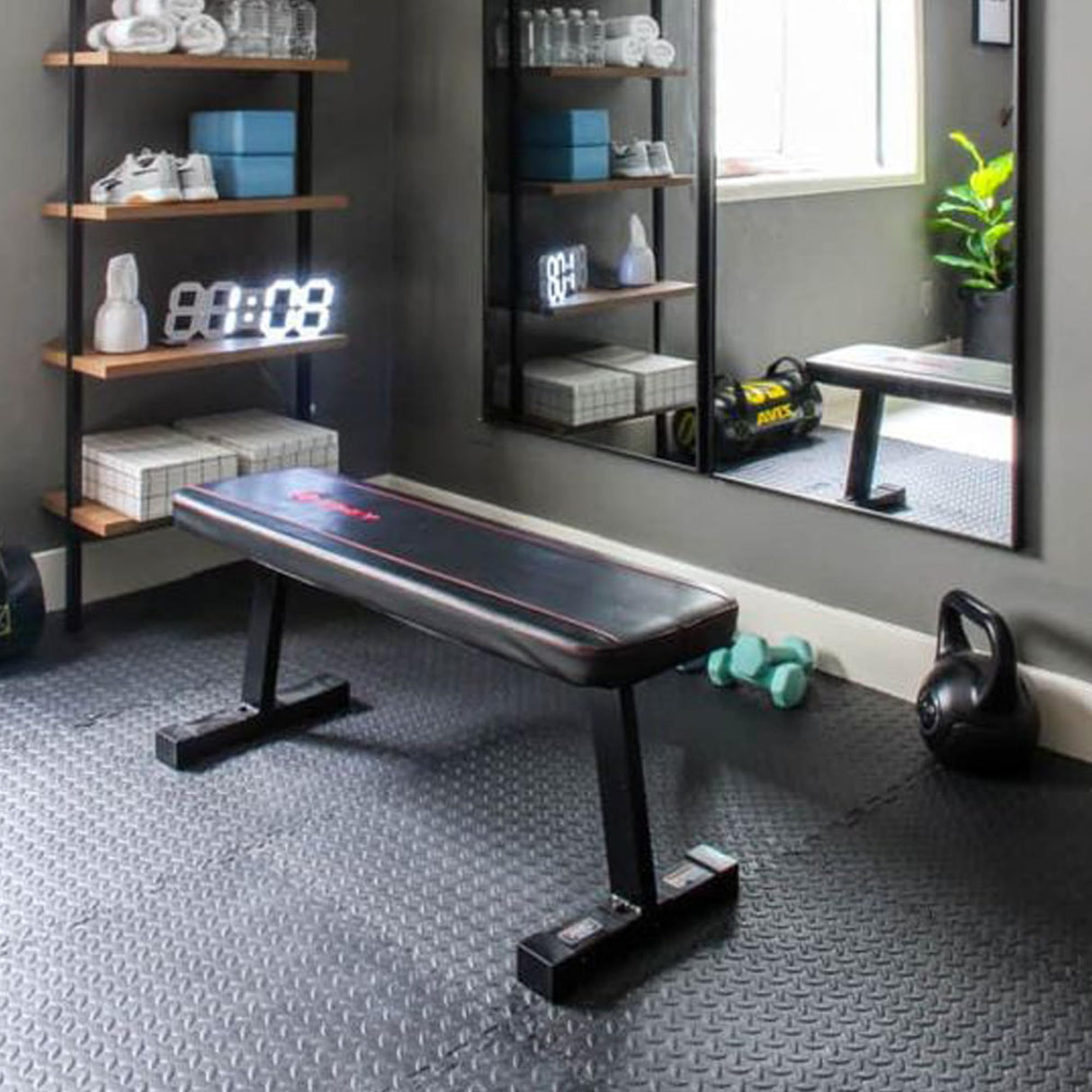 Signature Fitness Puzzle Exercise Mat with EVA Foam Interlocking Tiles for MMA, Exercise, Gymnastics and Home Gym Protective Flooring, 3/4" Thick, 96 Square Feet, Black Signature Fitness