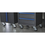 Strongway Steel Garage Storage System with Drawers, Pegboard, Shelves, Tabletop, 2 Rolling Cabinets, 81.5in. x 75.7in. Strongway