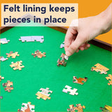 Bits and Pieces Portable Puzzle Board - Compact Folding Puzzle Table with Large Puzzling Area for 1500 Piece Jigsaw Puzzles, Attractive Wood, Space Saving Design, 26 in. x 34 in. x 28 in. High Bits and Pieces