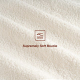 ZENBEDING Cloud Platform Bed Frame Queen Size, Soft Boucle Bed Frame with Round Corner, Upholstered Queen Bedframe with Heavy Duty Wood Slat, No Box Spring Needed, Easy Assembly, White ZENBEDING