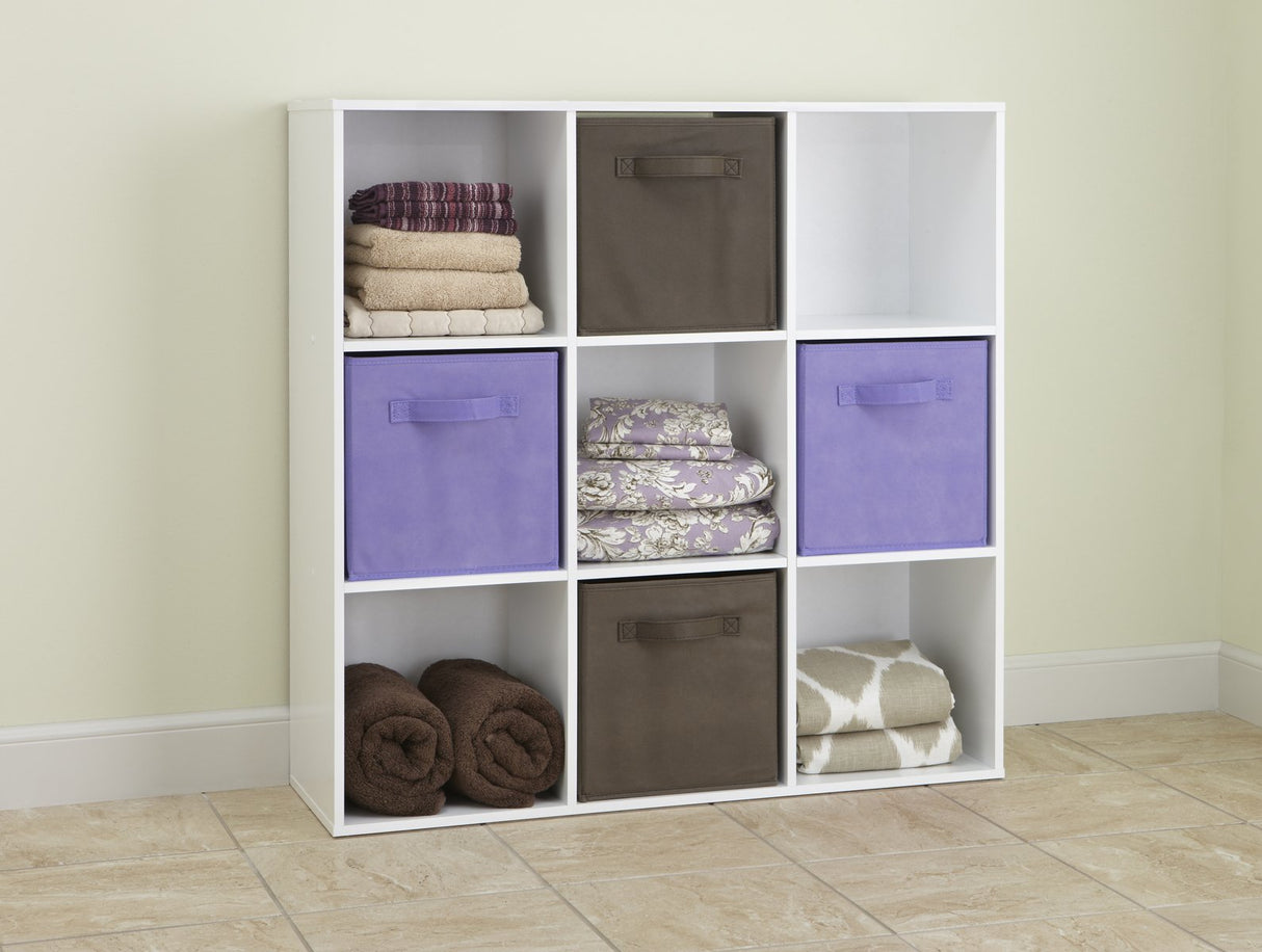 ClosetMaid 9 Cube Laminated Wood Reversible Stackable Open Bookcase Display Shelf Storage Organizer for Home and Office Organization, White ClosetMaid