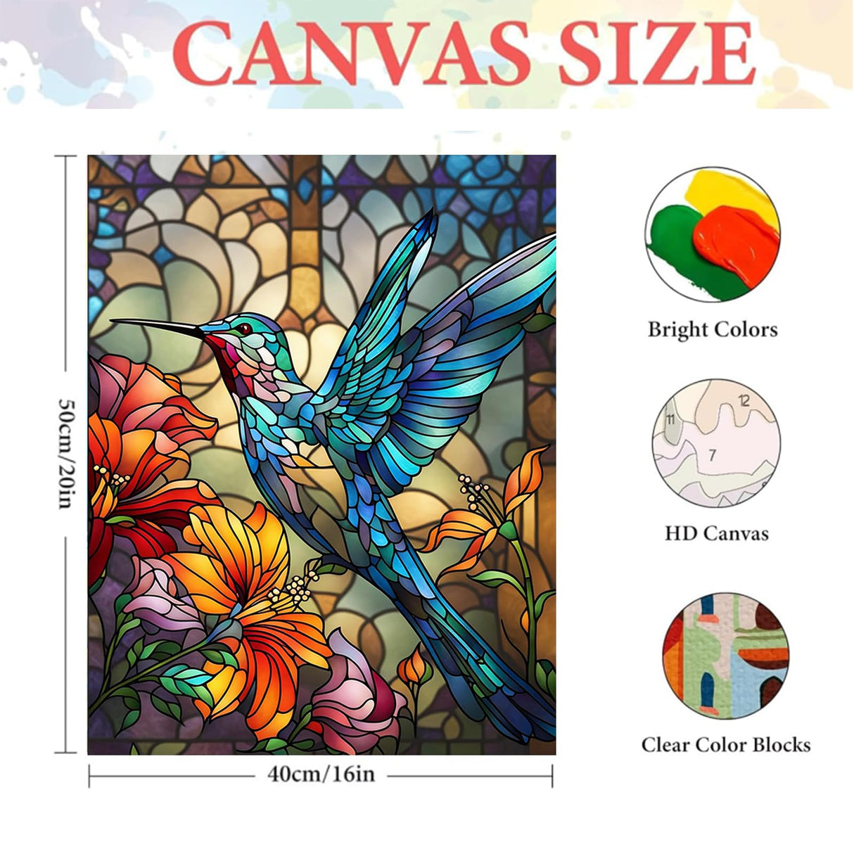 HITIRECOVI Paint by Numbers Kits for Adults,Hummingbird Paint by Numbers for Adults,Paint by Number Kits on Canvas,Home Wall Decor(16x20in) HITIRECOVI