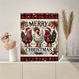 Merry Christmas Diamond Art Kits for Adults Beginners,DIY Diamond Painting Kits for Adults Animals Chicken,5D Full Round Drill Diamond Dots with Painting Gem Art Kits for Home Wall Decor 12x16 Inch SHICERNHJ