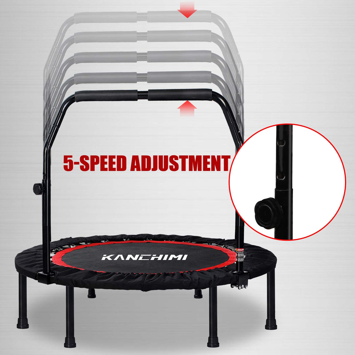 Kanchimi 40" Folding Mini Fitness Indoor Exercise Workout Rebounder Trampoline with Handle, Max Load 330lbs(Black) Kanchimi